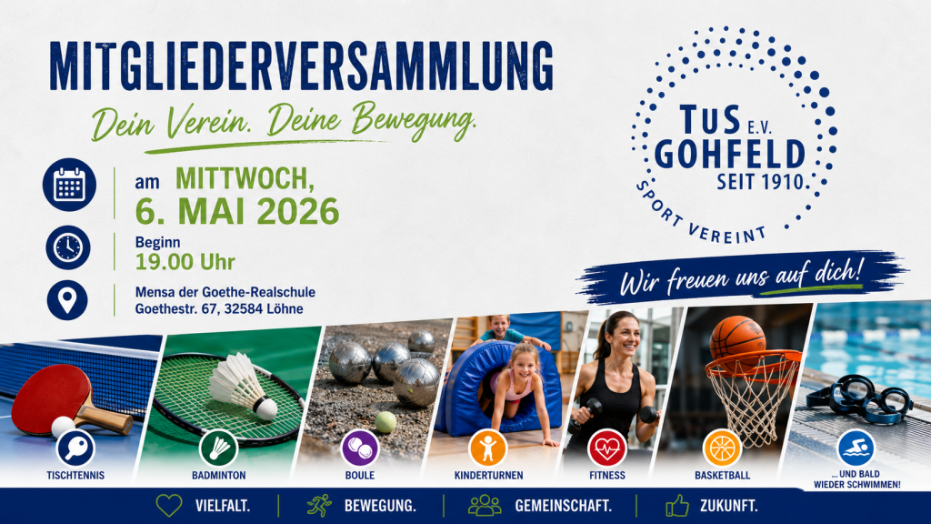 Mitgliederversammlung 2026 Mitgliederversammlung 2026 TuS Gohfeld